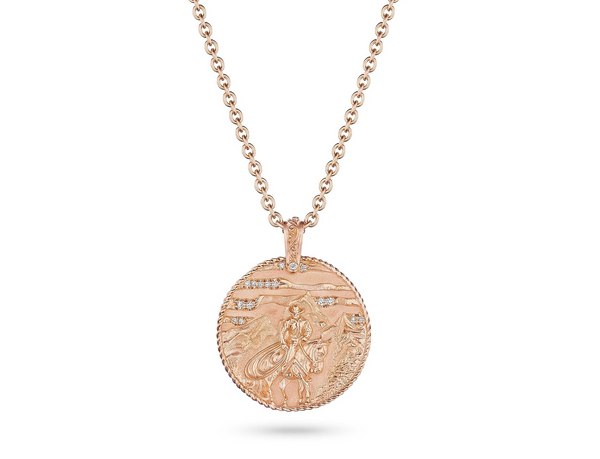 Cowboy in the Sunset Diamond Pendant