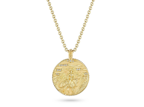Cowboy in the Sunset Diamond Pendant