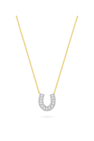 Lucky Horseshoe Necklace with Diamonds