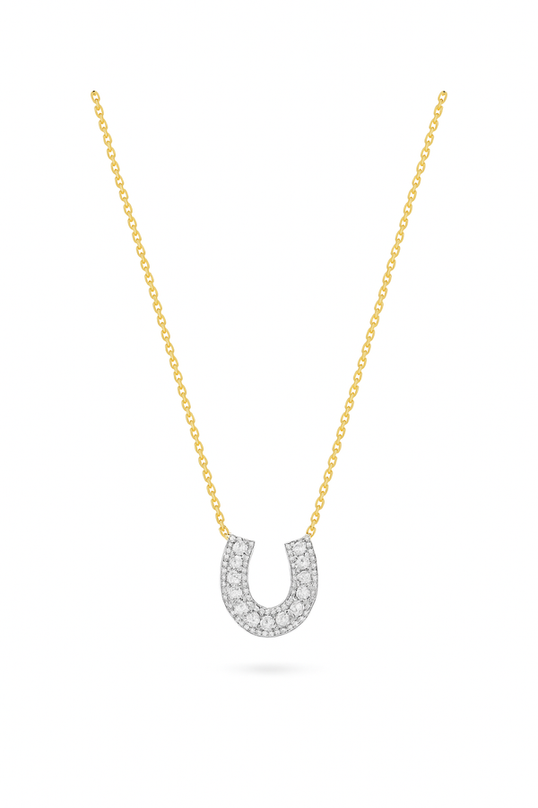 Lucky Horseshoe Necklace with Diamonds