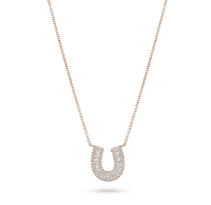 Small Baguette Diamond Horseshoe Necklace