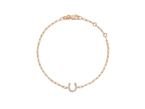 Diamond Horseshoe Bracelet on Paperclip Chain