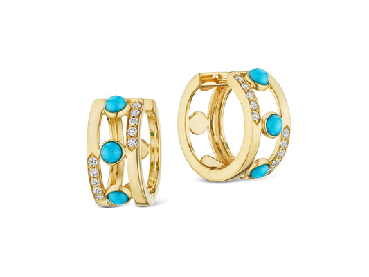Sedona Diamond and Turquoise Earrings