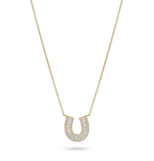 Small Baguette Diamond Horseshoe Necklace