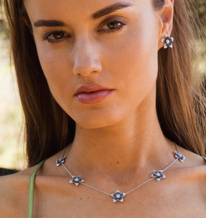 Zahara Sapphire and Diamond 5 station necklace