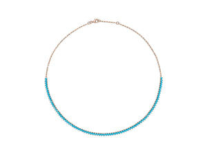 Turquoise Line Necklace Halfway Paper Link