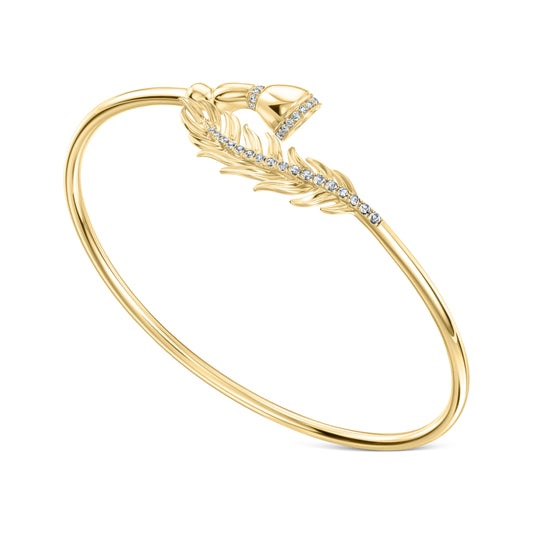 Fearless Feathers Yellow Gold and Diamond Bracelet