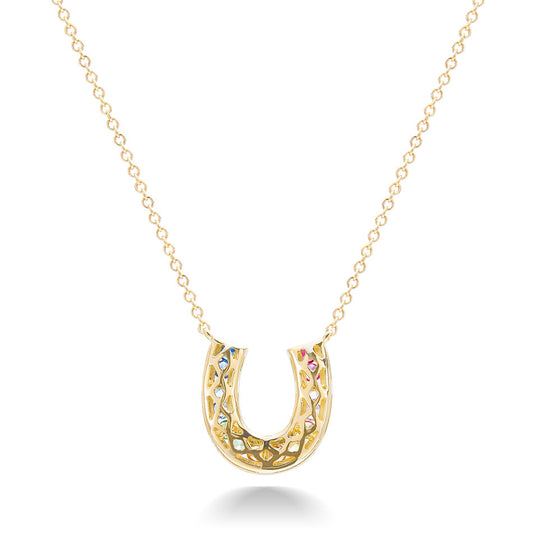 Unicorn Horseshoe Necklace - Yellow Gold