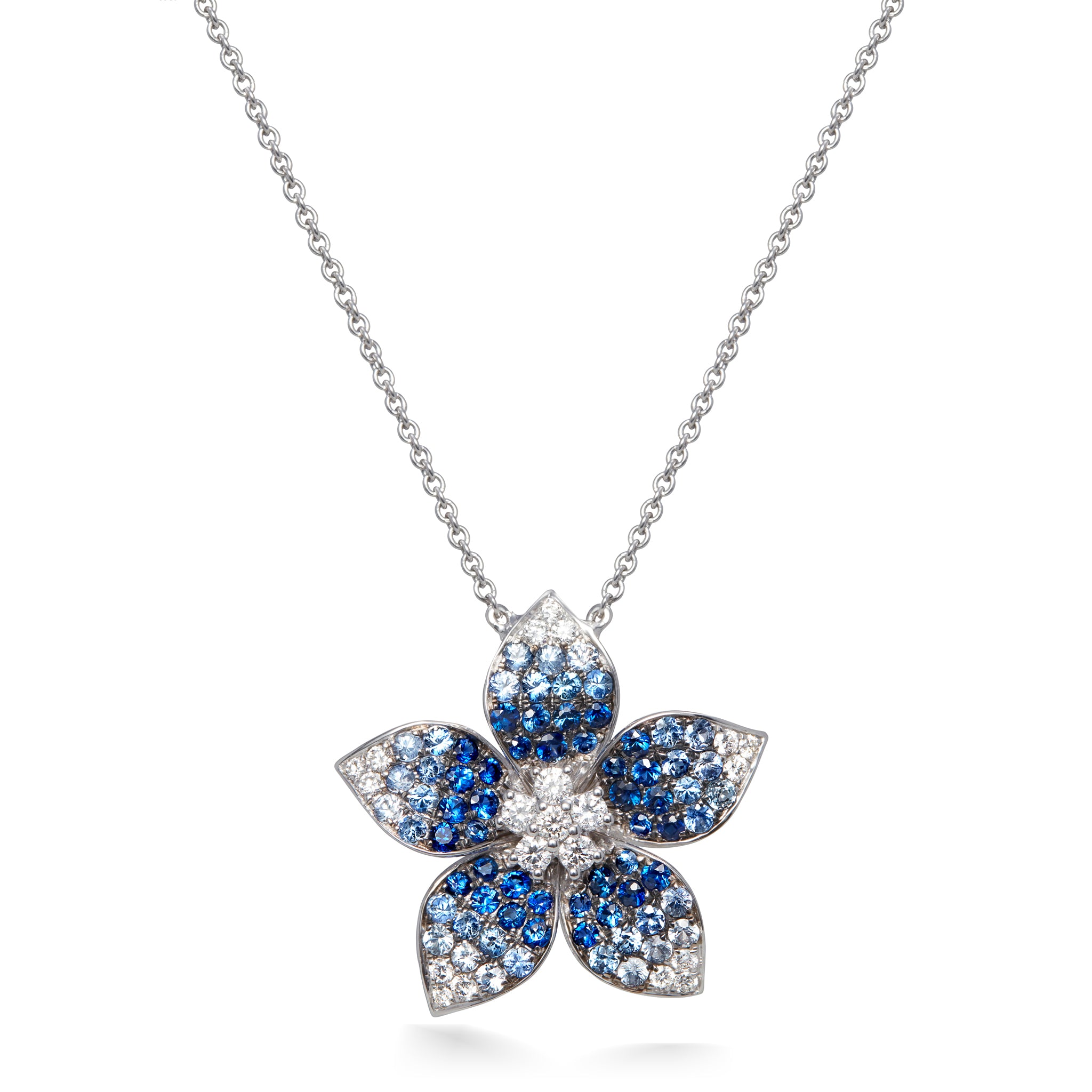 Cornflower Blue Sapphire and Diamond Necklace – San Antonio Jewelry