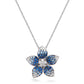 Zahara Blue Sapphire and Diamond Flower Necklace by Karina Brez