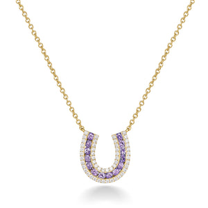 Amethyst and Diamond Horseshoe Necklace