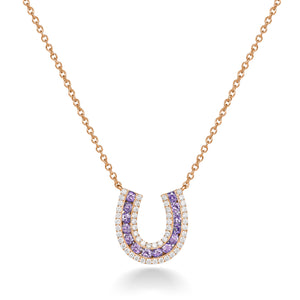 Amethyst and Diamond Horseshoe Necklace