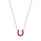 Lucky Horseshoe Necklace with Rubies