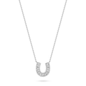 Lucky Horseshoe Necklace with Diamonds