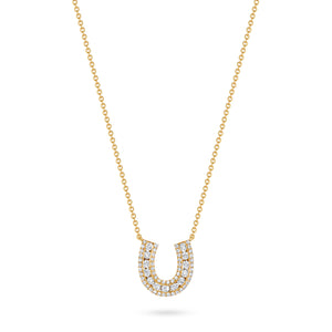 Lucky Horseshoe Necklace with Diamonds