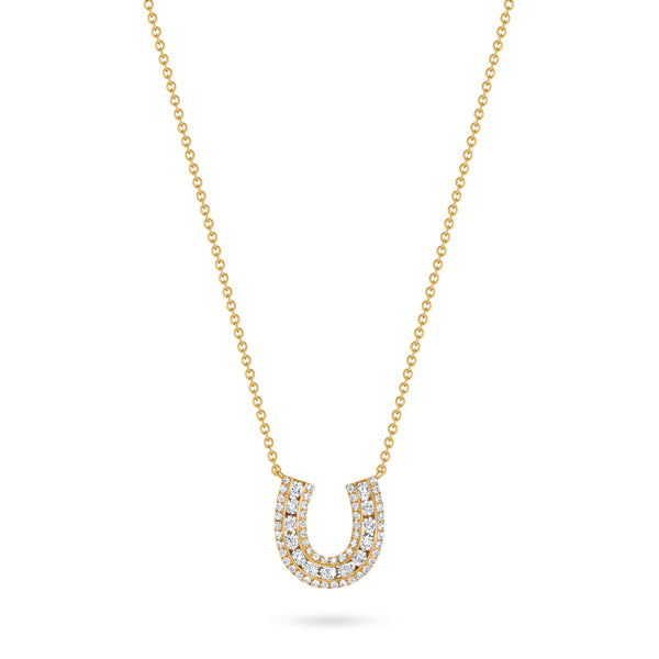 Lucky Horseshoe Necklace with Diamonds