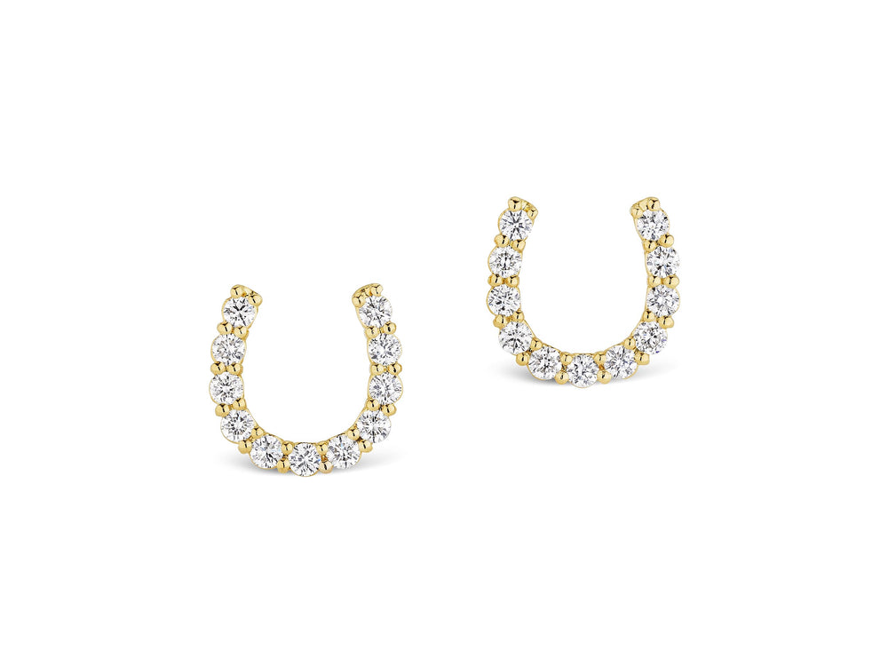 Large Lucky Horseshoe Diamond Earring