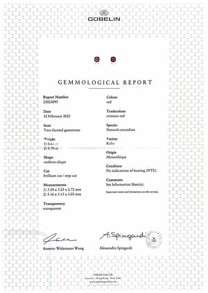 Rare Unheated Mozambique Ruby and Diamonds Earrings