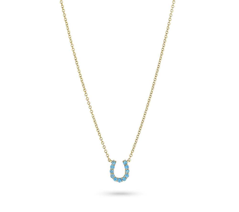Mini Topaz Horseshoe Necklace