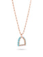 Stirrup Pendant with Blue Topaz and Diamond