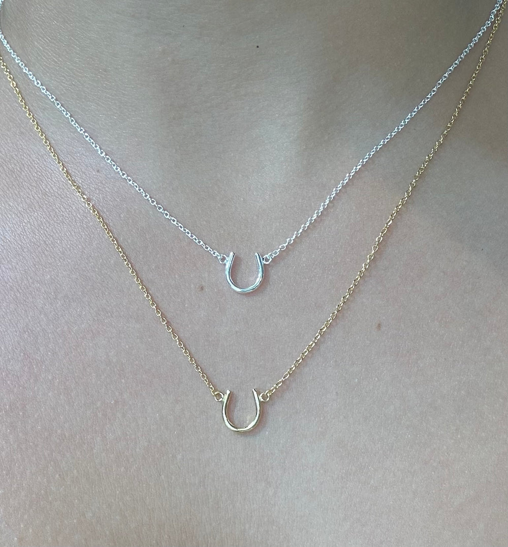 Plain Mini Horseshoe Sterling Silver Necklace