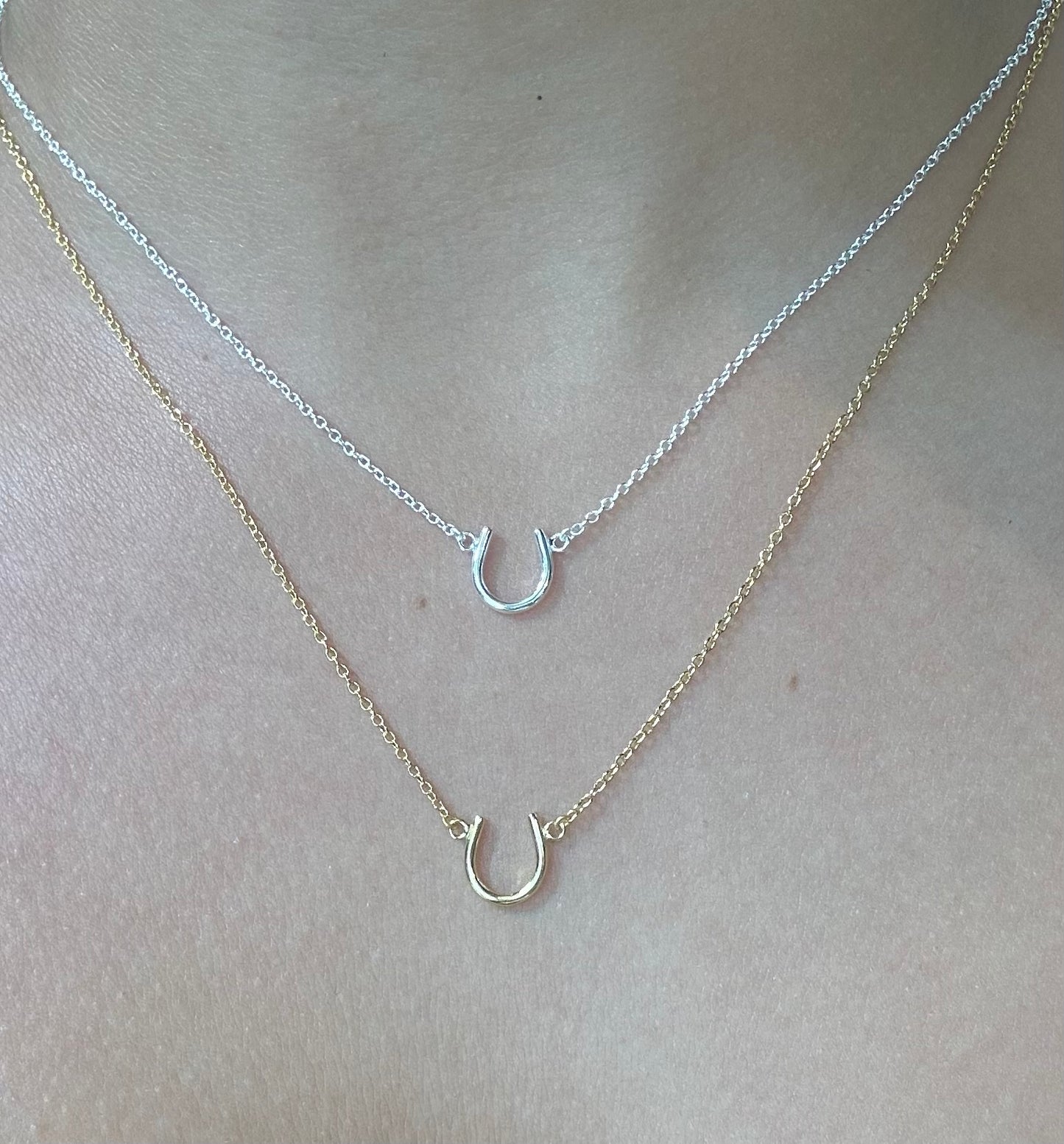 Plain Mini Horseshoe Sterling Silver Necklace