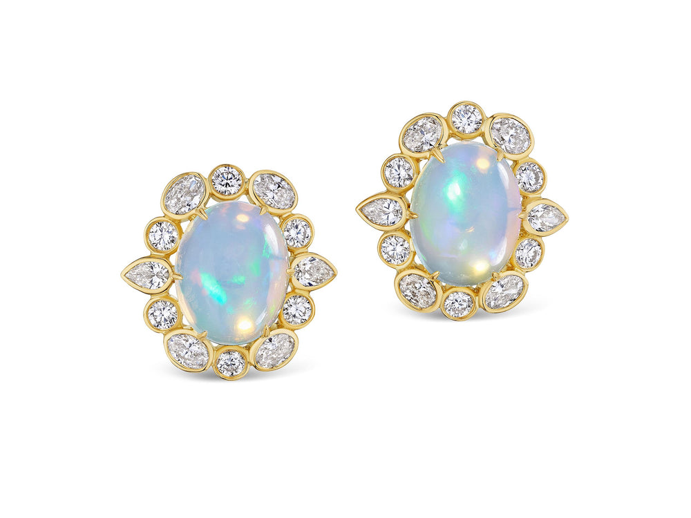 Opal and Diamond Earrings