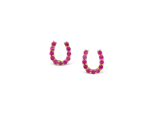 Ruby Horseshoe Earrings