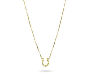 Mini Yellow Sapphire Horseshoe Necklace