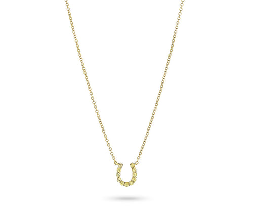 Mini Yellow Sapphire Horseshoe Necklace