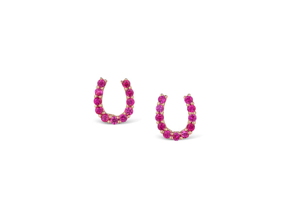 Ruby Horseshoe Earrings