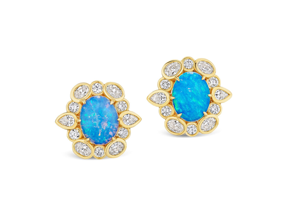 Opal and Diamond Earrings