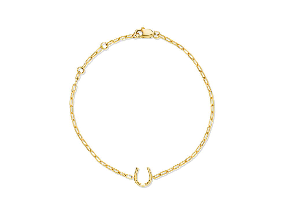 Plain Lucky Horseshoe Paperclip Bracelet