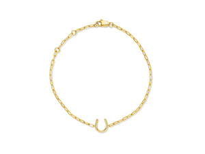 Plain Lucky Horseshoe Paperclip Bracelet