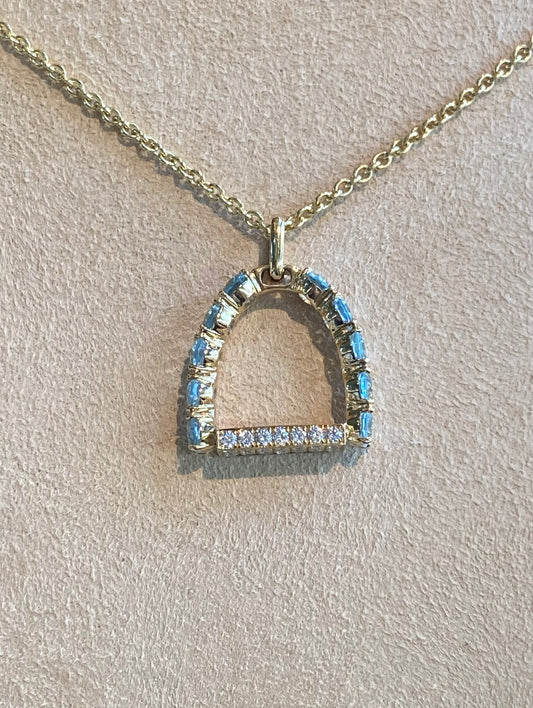 “Stirr It Up” Diamond and Blue Topaz Pendant