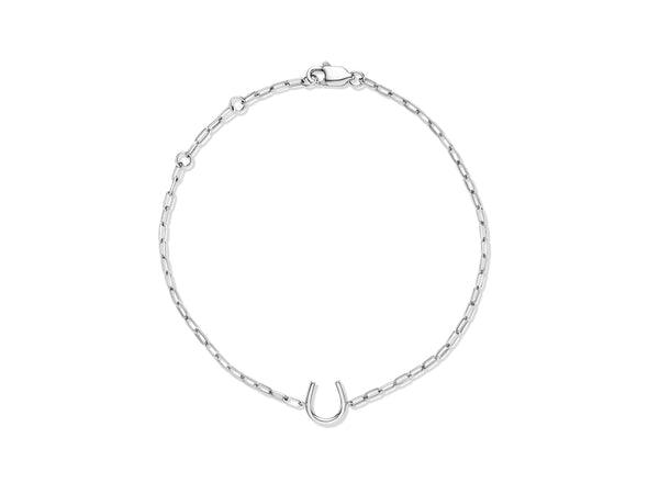 Plain Lucky Horseshoe Paperclip Bracelet