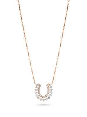 Pearl and Diamond Horseshoe Necklace