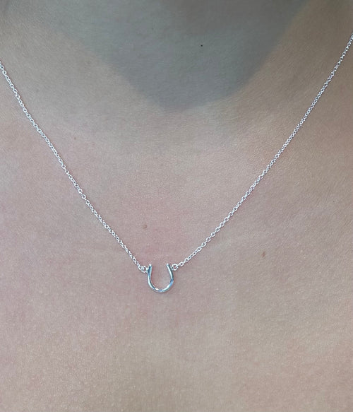 Plain Mini Horseshoe Sterling Silver Necklace