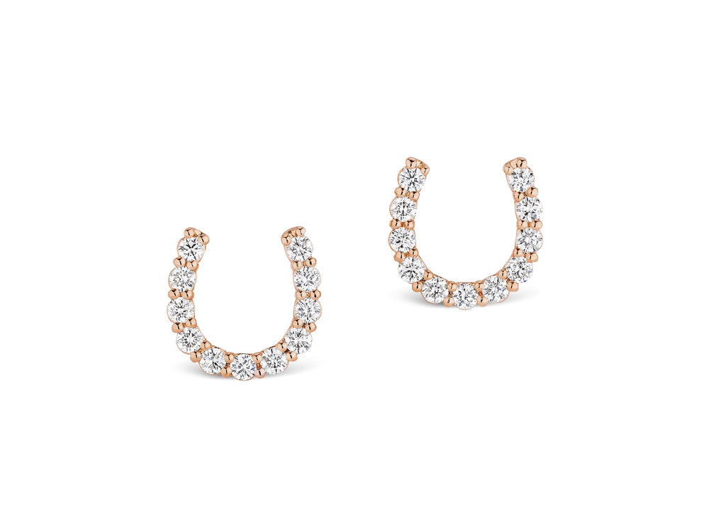 Large Lucky Horseshoe Diamond Earring