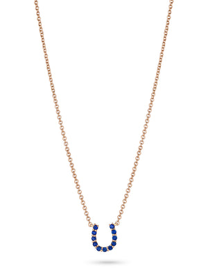 Mini Sapphire Horseshoe Necklace