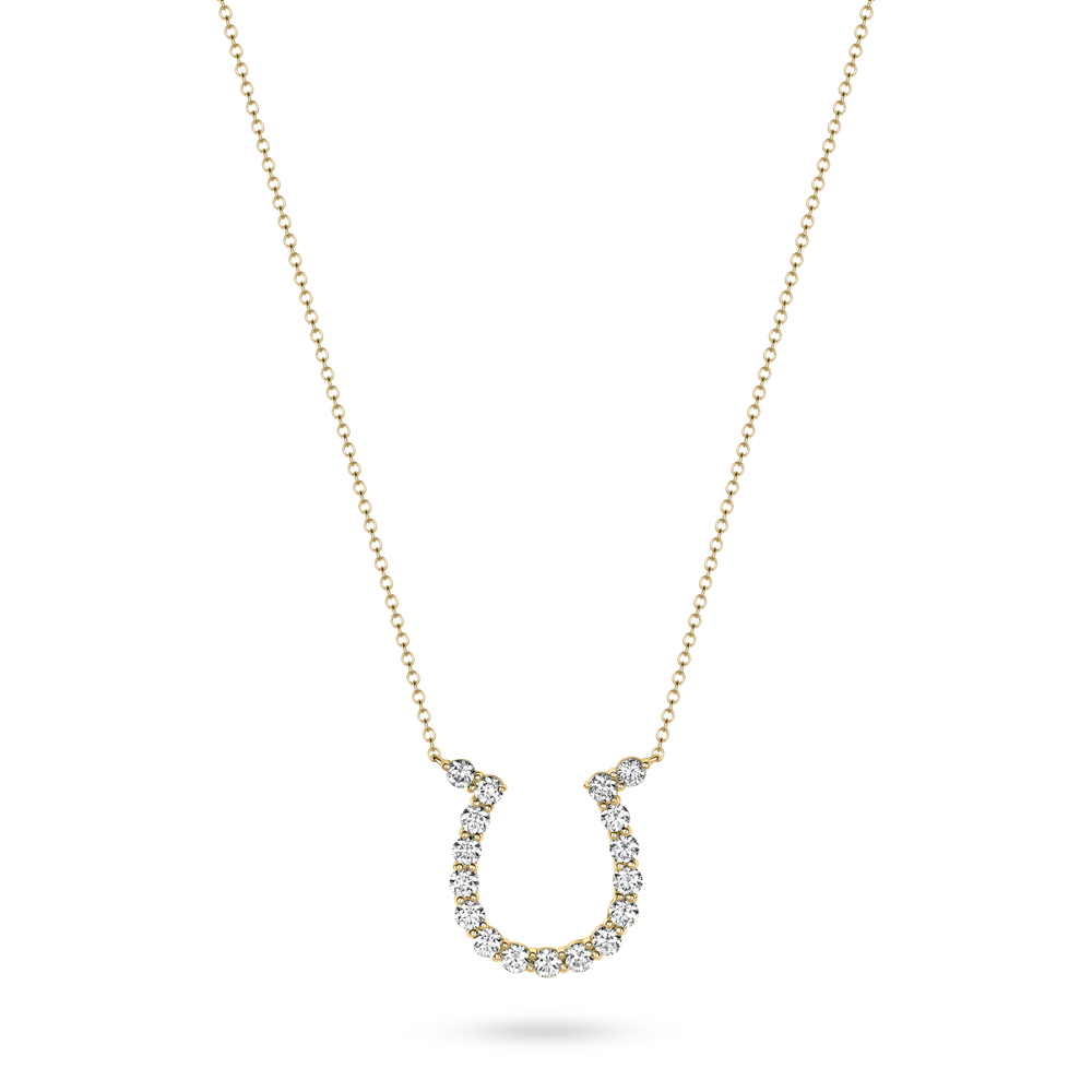 Karina Brez Large Diamond Lucky Horseshoe Necklace