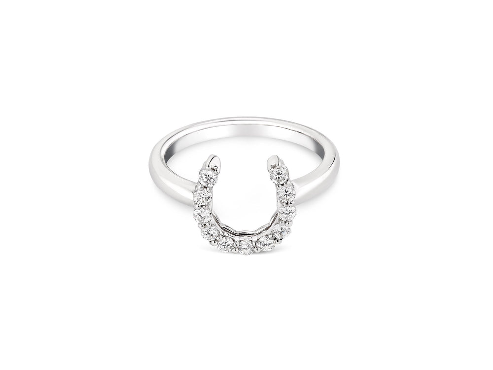 Large Lucky Horseshoe Diamond Ring