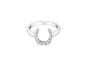 Large Lucky Horseshoe Diamond Ring