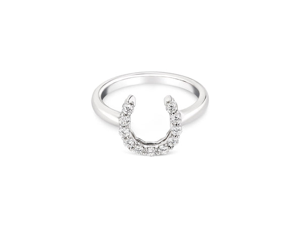 Large Lucky Horseshoe Diamond Ring