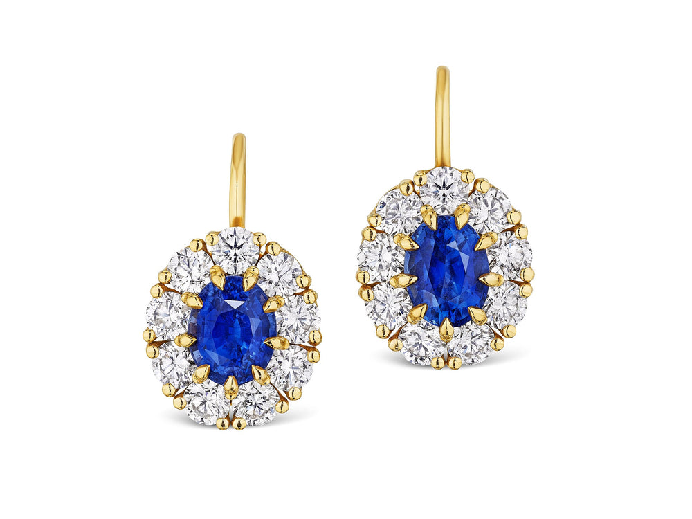 Sapphire and Diamond Drop Earrings