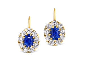 Sapphire and Diamond Drop Earrings