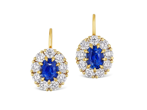 Sapphire and Diamond Drop Earrings