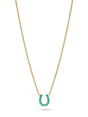 Mini Emerald Horseshoe Necklace