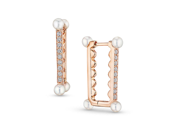 Dallas Diamond and Pearl Earrings