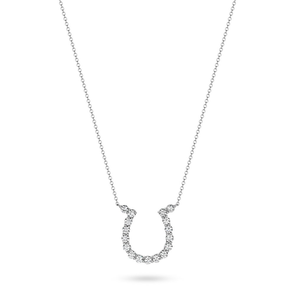 Karina Brez Large Diamond Lucky Horseshoe Necklace